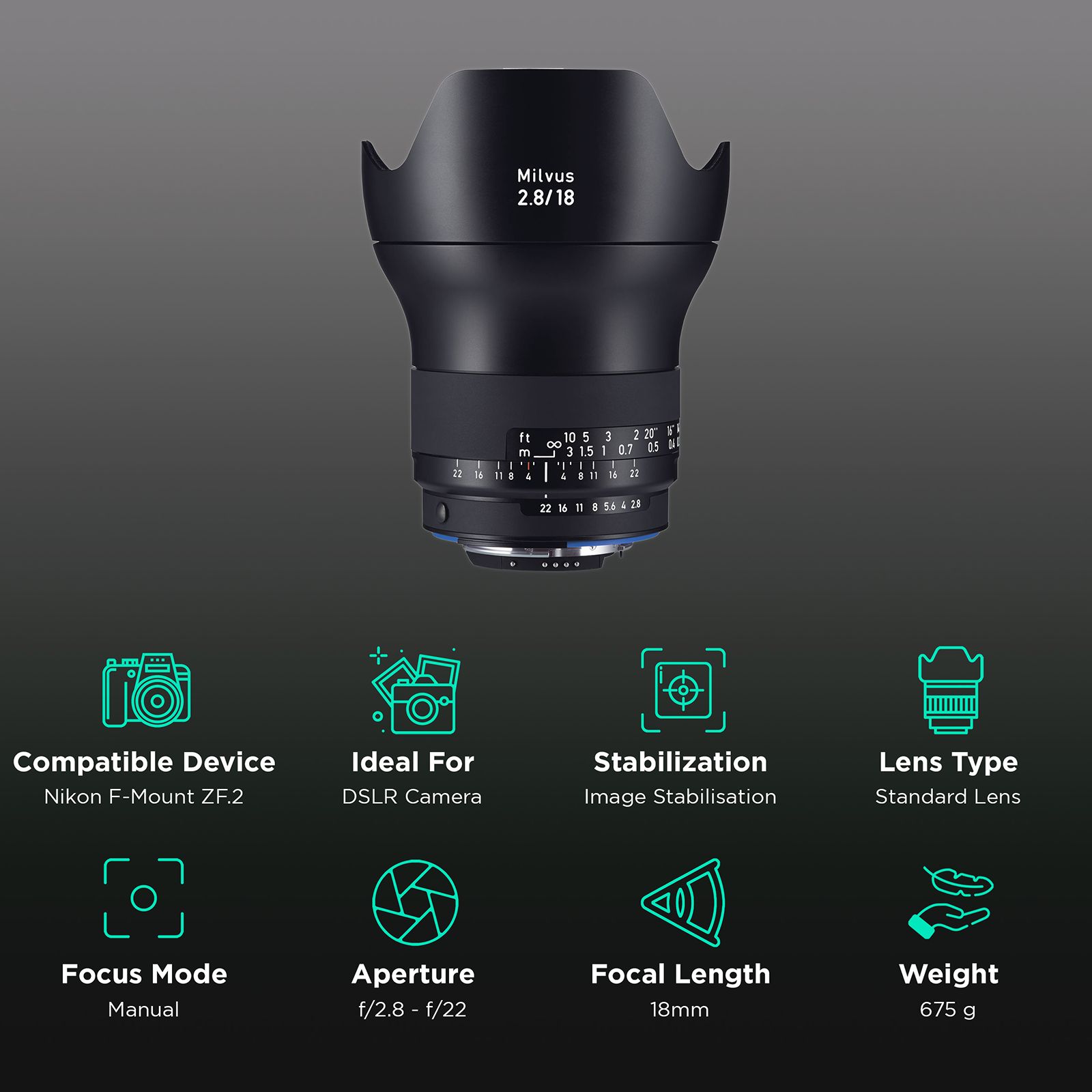 Buy ZEISS Milvus 18mm f/2.8 - f/22 Wide-Angle Lens for Nikon F